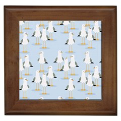 Cute-seagulls-seamless-pattern-light-blue-background Framed Tile