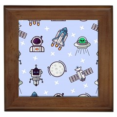 Seamless Pattern With Space Theme Framed Tile