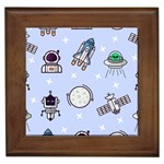 Seamless Pattern With Space Theme Framed Tile Front