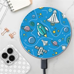Rocket Ship Space Seamless Pattern Wireless Charger