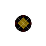 Modern Yellow golden Plaid 1  Mini Magnets Front