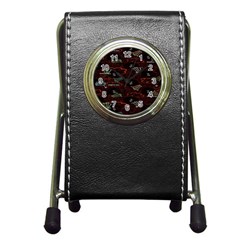 Geometric Pattern Recycle Bin Pen Holder Desk Clock