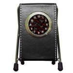 Geometric Pattern Recycle Bin Pen Holder Desk Clock Front