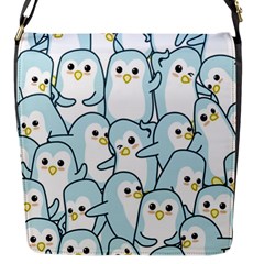 Penguin Pattern Flap Closure Messenger Bag (s) by Wegoenart