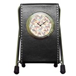 Pattern-with-hand-drawn-butterflies Pen Holder Desk Clock Front