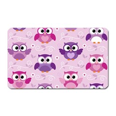 Seamless Cute Colourfull Owl Kids Pattern Magnet (rectangular)