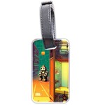 Illustration Robot Cute Sweet Futuristic Luggage Tag (two sides) Front