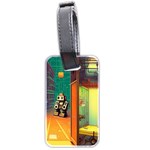 Illustration Robot Cute Sweet Futuristic Luggage Tag (two sides) Back