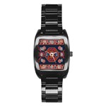 Armenian Carpet Stainless Steel Barrel Watch Front