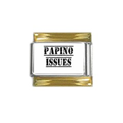 Papino Issues - Funny Italian Humor  Gold Trim Italian Charm (9mm) by ConteMonfrey