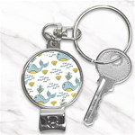 Cartoon Whale Seamless Background Pattern Nail Clippers Key Chain Front