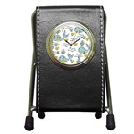 Cartoon Whale Seamless Background Pattern Pen Holder Desk Clock Front
