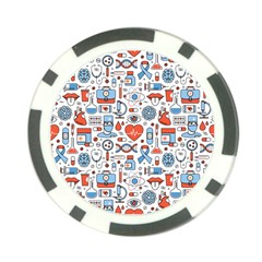 Medical Icons Square Seamless Pattern Poker Chip Card Guard by Jancukart