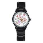 Easter Village  Stainless Steel Round Watch Front