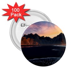 Beach Volcano Ocean Sunset Sunrise Iceland 2 25  Buttons (100 Pack) 