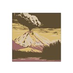 Boom Eruption Forest Mountain News Scary Volcano Satin Bandana Scarf 22  x 22  Front