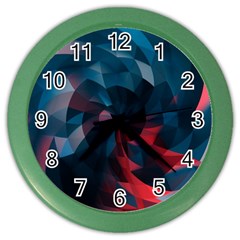 Art Polygon Geometric Design Pattern Colorful Color Wall Clock