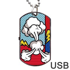 Rays Smoke Pop Art Style Vector Illustration Dog Tag Usb Flash (two Sides)