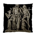 Catholic Motif Sculpture Over Black Standard Cushion Case (Two Sides) Front