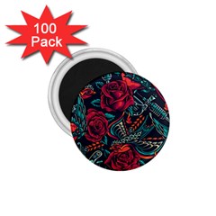 Vintage Flash Tattoos Designs Seamless Pattern 1 75  Magnets (100 Pack) 