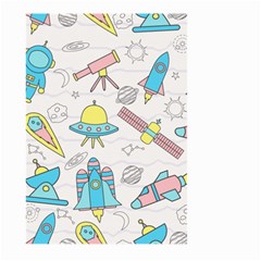 Cute-seamless-pattern-with-space Large Garden Flag (two Sides) by Pakemis