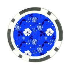 Blooming-seamless-pattern-blue-colors Poker Chip Card Guard (10 Pack) by Pakemis