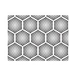 Halftone-tech-hexagons-seamless-pattern Flano Blanket (Mini) 35 x27  Blanket Front
