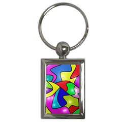 Colorful Abstract Art Key Chain (rectangle) by gasi