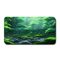 River Forest Woods Nature Rocks Japan Fantasy Medium Bar Mat