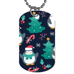 Colorful Funny Christmas Pattern Dog Tag (two Sides) by Uceng