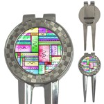 Colorful pattern 3-in-1 Golf Divots Front