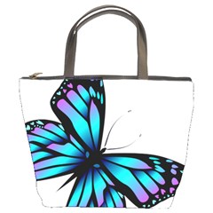 Blue And Pink Butterfly Illustration, Monarch Butterfly Cartoon Blue, Cartoon Blue Butterfly Free Pn Bucket Bag