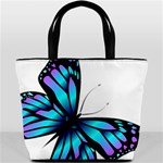 Blue And Pink Butterfly Illustration, Monarch Butterfly Cartoon Blue, Cartoon Blue Butterfly Free Pn Bucket Bag Back