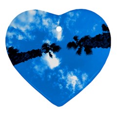 Trees & Sky In Martinsicuro, Italy  Heart Ornament (two Sides) by ConteMonfrey