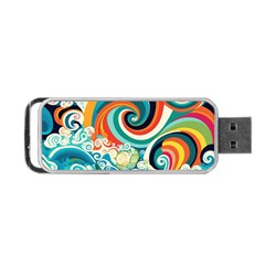 Wave Waves Ocean Sea Abstract Whimsical Portable Usb Flash (two Sides)