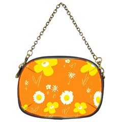 Daisy Flowers Yellow White Orange  Chain Purse (two Sides) by Mazipoodles
