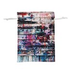Splattered Paint On Wall Lightweight Drawstring Pouch (L) Back