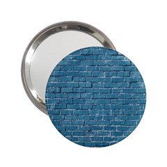 White And Blue Brick Wall 2 25  Handbag Mirrors by artworkshop