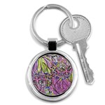 Abstract intarsio Key Chain (Round) Front