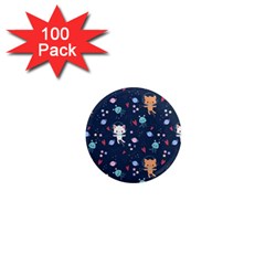 Cute-astronaut-cat-with-star-galaxy-elements-seamless-pattern 1  Mini Magnets (100 Pack) 