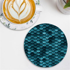 Teal Scales! Uv Print Round Tile Coaster