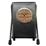 Southwest-pattern-tan-large Pen Holder Desk Clock Front