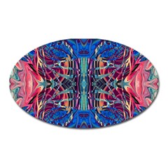 Cobalt Arabesque Oval Magnet