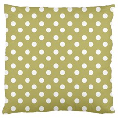 Lime Green Polka Dots Large Cushion Case (one Side) by GardenOfOphir