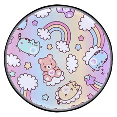 Pusheen Carebears Bears Cat Colorful Cute Pastel Pattern Wireless Fast Charger(black)
