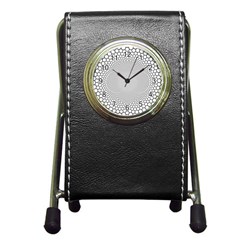 Hexagon Honeycombs Pattern Structure Abstract Pen Holder Desk Clock