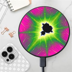 Fractal Art Math Abstract Artwork Pink Magenta Wireless Fast Charger(black)