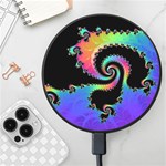 Fractal Spiral Vortex Swirl Whirlpool Math Wireless Fast Charger(Black) Front