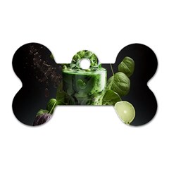 Ai Generated Drink Spinach Smooth Apple Ginger Dog Tag Bone (one Side) by danenraven