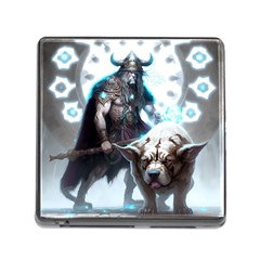 Ai Generated Viking God Fantasy Dog Norse Man Memory Card Reader (square 5 Slot)